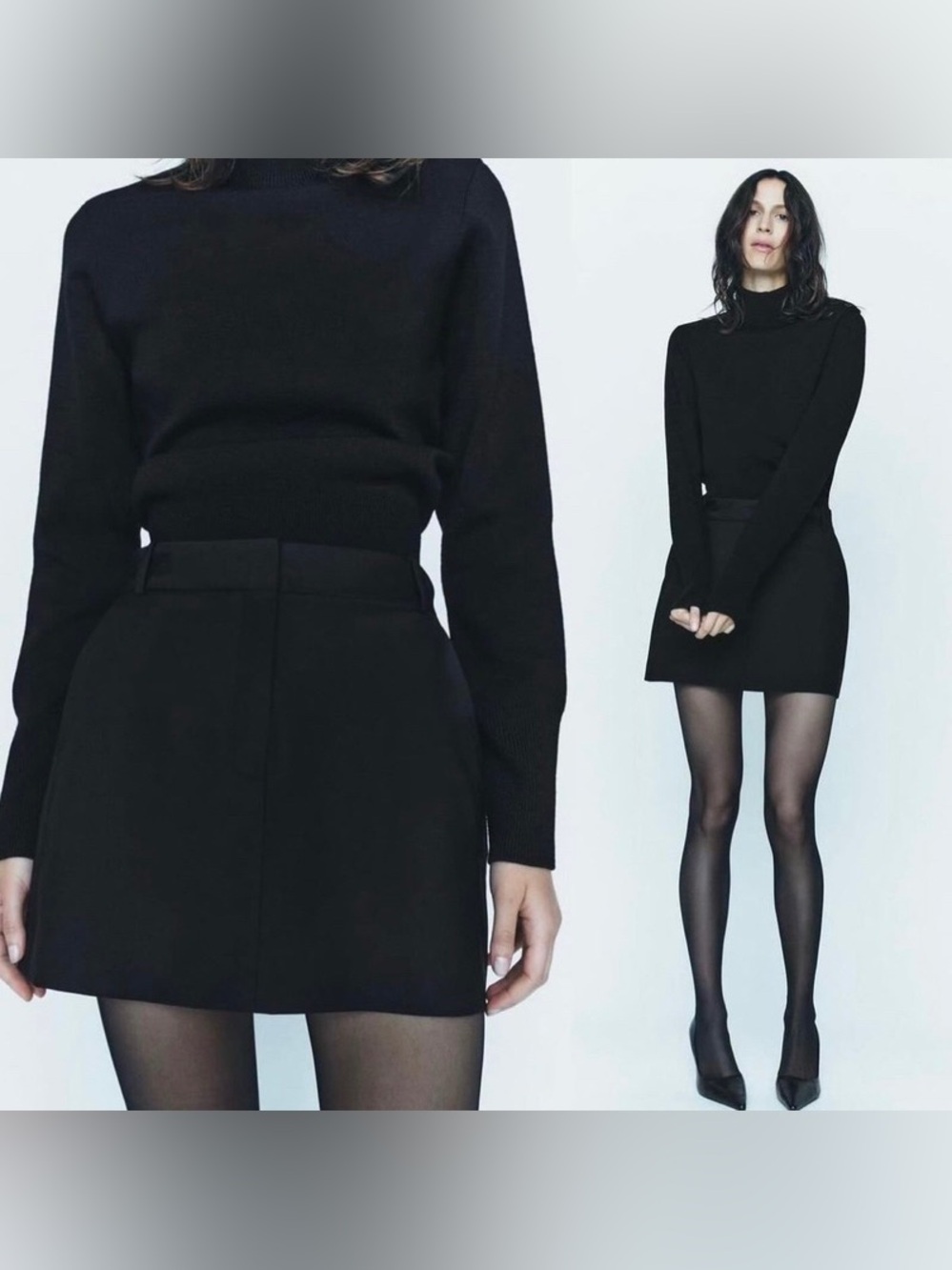 Zara Wool Blend Mini Skirt